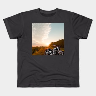 The motorcycle and the road Kids T-Shirt